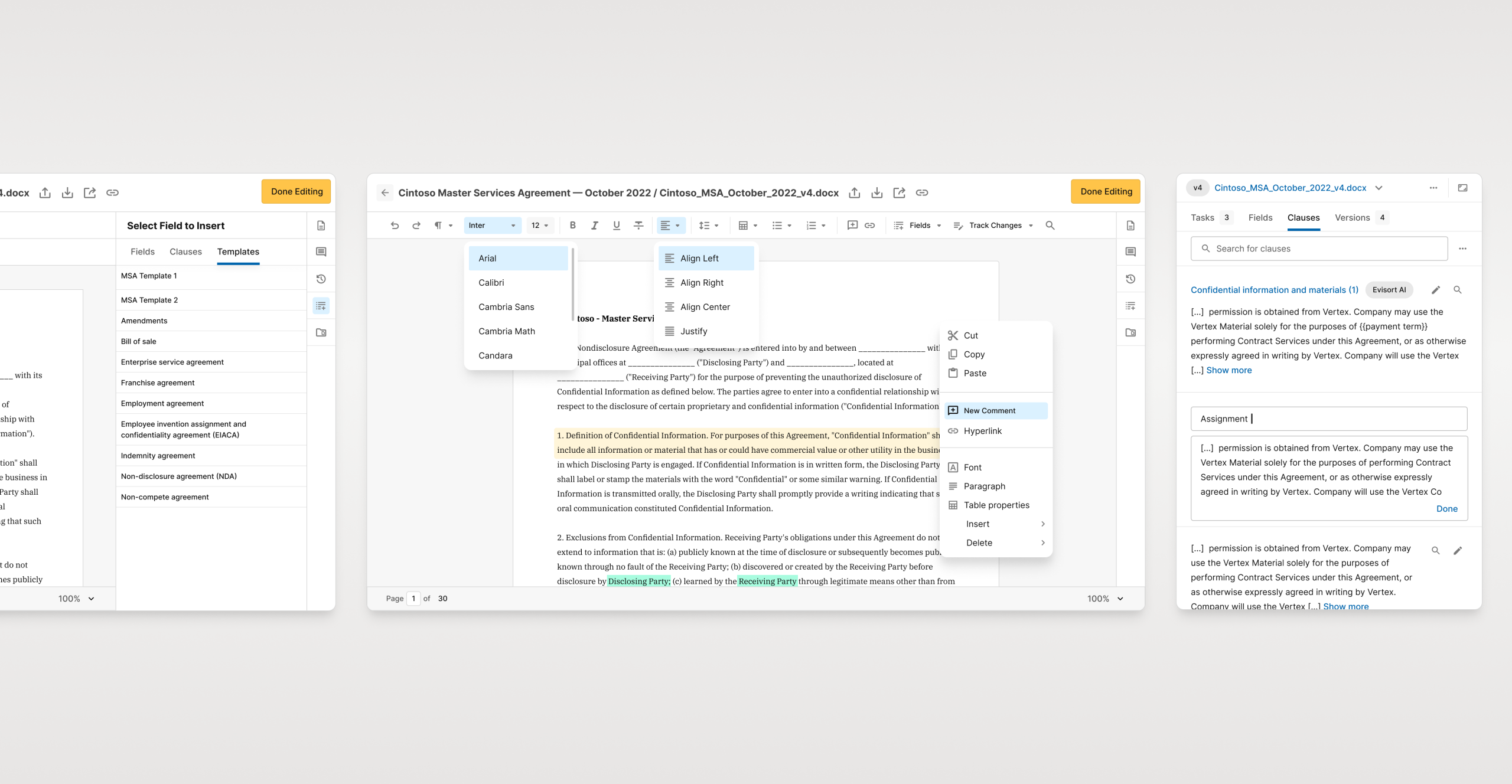 Evisort document editor-1
