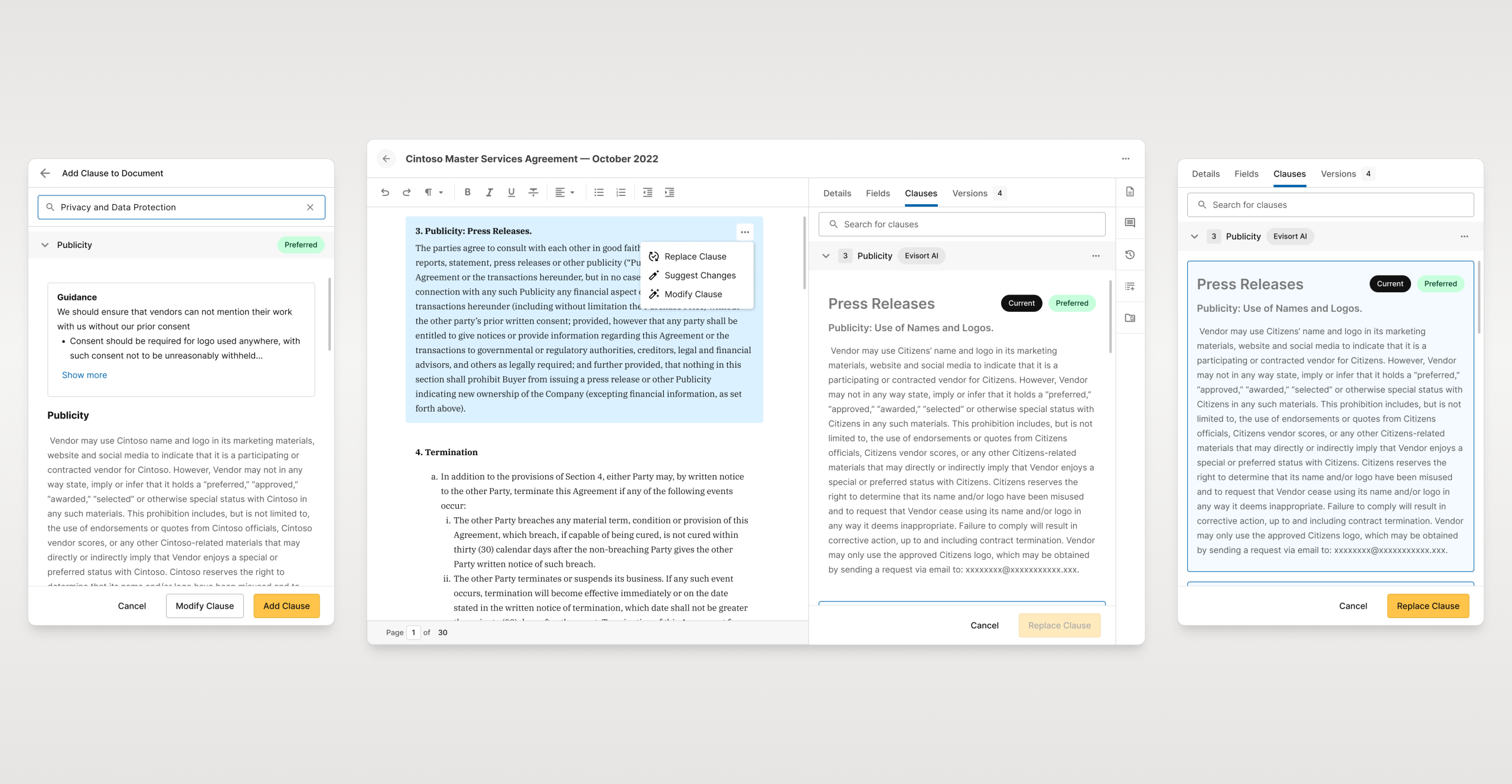 Evisort document editor-3